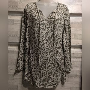 Catalina Black and White Animal Print Top